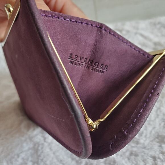 LEVENGER Vintage Made in Spain Kiss Lock Leather Coin Purse - Picture 5 of 5